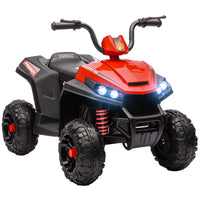 Qaba - Quad pour enfants 12V à batterie avec quatre roues et suspension à ressort - rouge-Suspension à ressorts sur 4 roues et siège large offrent une assise stable pour les jeunes conducteurs 