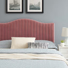 Modway - Juniper Chenal Touffé Performance Velvet Lit de plateforme King, Rose poussiéreuse-Tête de lit touffée en canal