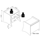 Manhattan Comfort - commode mid-century modern Coney et 2 tables de chevet - blanc - ensemble de 3-Capacité de 11 lb par tiroir