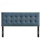 Modway - Emily Velours de performance résistant aux taches Tête de lit Queen size, Bleu Cadet-Assemblée requise