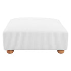 Zuo - Tayte Pouf - Blanc-Bois d’hévéa assurant solidité et stabilité durables
