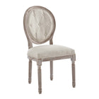 Modway - Arise Français vintage Tissu rembourré Fauteuil d’appoint de salle à manger Ensemble de 2 - Beige-Rembourrage en mousse dense