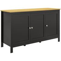 HOMCOM - Buffet bahut de rangement 47,2 po L - noir-Deux armoires à deux niveaux avec étagères réglables offrent un rangement flexible 