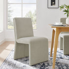 Modway - Emory Tissu tapis Fauteuil d’appoint de salle à manger - Lin-Glissières de plancher sans marquage