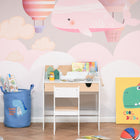 Qaba - Ensemble bureau et chaise pour enfants avec tiroir de rangement coulissant pour 6-10 ans - blanc et naturel-Couleur : Blanc  
