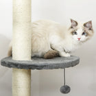 PawHut - Arbre à chat 4 niveaux du sol au plafond avec griffoir-Dimensions totales (sans barre d’ajustement) : 15,7 po L x 15,7 po l x 85,4 po H (40 x 40 x 217 cm) 