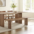 Modway - Amistad 72" Bois Banc - Noyer-Assemblée requise
