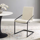 Modway - Pitch Tissu rembourré Fauteuil à manger - Noir beige-Acier inoxydable noir mat