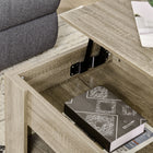 HOMCOM - Table basse relevable avec compartiment de rangement caché et étagère - gris-Couleur : gris