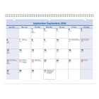 AT-A-GLANCE - Calendrier mural mensuel QuickNotes 2026-2027 - 8 po H x 11 po l - bilingue-Le papier amélioré résiste aux taches d'encre