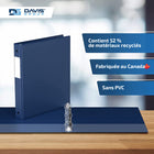 Davis Group Super économie, Reliure à anneaux ronds 1 po, paquet de 6 – Bleu Royal-Polypropylène sans PVC