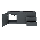 Modway - Vitality Double évier 48" Vanette de salle de bain - Gris Noir-Trous de robinet centraux 8"