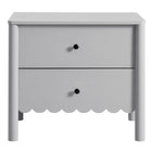 Modway - Emmeline À 2 tiroirs festonnés Table de chevet, Gris clair-6