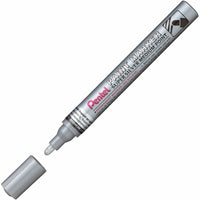 Pentel - Marqueur de peinture - Pointe moyenne - Pointe ogive - Encre argentée-Séchage rapide