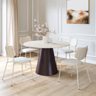 Zuo - Zeal Chaise de salle à manger - Gris pâle/Beige - Ensemble de 4-Dimensions: 22,0 po L x 18,7 po L x 32,7 po H