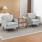 HOMCOM - Fauteuil d’appoint moderne avec large assise lounge - capitonné à boutons pour chambre à coucher - blanc crème - Paquet de 2-Les coussins d’assise et de dossier sont généreusement rembourrés de mousse haute densité et de ressorts en S pour plus de confort et de soutien 
