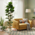 HOMCOM - Arbre artificiel de figuier lyre 6 pi pour décoration intérieure - vert-Matériau : PEVA, Bois, Ciment, PP 