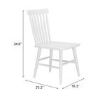 Zuo - Zeilen Chaise de salle à manger - Blanc - Ensemble de 2-6