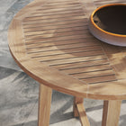 Modway - Wellspring 36 po Terrasse extérieure Bois de teck Bar Table, Naturel-Capsules de pied non marquées