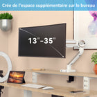 ShoppingAll - Support de moniteur simple robuste pour écrans de 13 à 35 po - Blanc-Deux ports USB 3.0 pour un chargement pratique