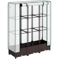 Outsunny - jardinière surélevée 47 po L x 16 po l x 50 po H avec treillis - brun-Des treillis de soutien offrent un espace suffisant pour la croissance des plantes
