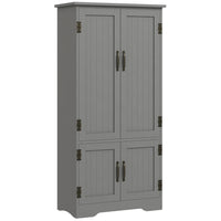 HOMCOM - Armoire de cuisine 48 po avec étagères - gris-2 étagères réglables et amovibles dans une armoire de rangement supérieure pour un stockage plus flexible 