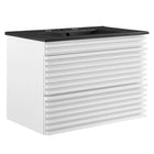 Modway - Render Fixation murale de 30" Vanette de salle de bain - Blanc Noir-Vanité moderne du milieu du siècle