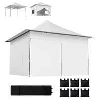Outsunny - Tente auvent pliante 12 pi l x 12 pi L - Abri instantané 420D UPF50+ - Argent-Auvent extérieur de 11,8 x 11,8 po (3,6 x 3,6 m) pour fêtes, pique-niques et plus encore