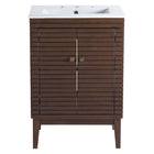 Modway - Ledger 24" Vanette de salle de bain - Blanc noyer-Capsules de pied non marquées