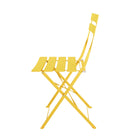 Lausaint - Ensemble de bistro pliable trois pièces - Jaune-Aucun assemblage requis - Cet ensemble table et chaises de style bistro français est prêt à l'emploi dès sa sortie de l'emballage, sans aucun assemblage supplémentaire. Lorsqu'il n'est pas utilisé, il se range facilement dans un coin.