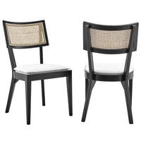 Modway - Caledonia Tissu tapis Chaise à manger Ensemble de 2 - Noir Blanc-Chaises à manger Modern Farmhouse - Ensemble de 2