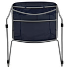 Flash Furniture - Chaise ultra-compacte empilable marine de la série HERCULES avec une et cadre enduit de poudre argentée-Cadre en acier de calibre 15