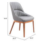 Zuo - Ayr Chaise de salle à manger - Gris ardoise - Ensemble de 2-6
