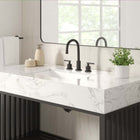 Modway - Gridiron 48" Vanette de salle de bain - Blanc Noir-Acier inoxydable