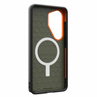 UAG - Étui Civilian rugged avec aimants pour Samsung Galaxy S26 Ultra, Olive Drab/Orange-Noyau souple résistant aux chocs avec motif hexagonal dynamique