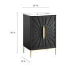 Modway - Awaken 24" Vanette de salle de bain - Blanc Noir-9