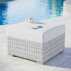 Modway - Convene Terrasse extérieure Ottoman - Gris clair/Blanc-Cadre en aluminium revêtu en poudre