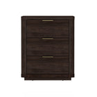 Manhattan Comfort - Table de nuit moderne Evelyn 20" à 3 tiroirs - Marron-Table de nuit moderne pour chambre et salon