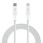 AXS - PROCharge Câble Tressé Premium USB-C vers Lightning (2.4M) - Blanc/Gris-Fabriqué à partir de matériaux recyclés