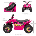 Aosom - VTT à batterie 6 V pour tout-petits - Rose-Quatre roues équilibrées pour une conduite confortable 
