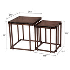 Zuo - Shimai Tables gigognes - Bronze - Ensemble de 2-Dimensions: 21,8 po L x 21,1 po L x 22,0 po H
