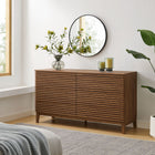 Modway - Render 63 po à 6 tiroirs Commode, Noyer-Stratifié à grain de bois