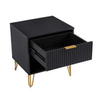Manhattan Comfort - Ensemble de 2 tables de chevet modernes DUMBO 20,07" à 1 tiroir - Noir-Parfait pour le rangement de chevet, les lampes ou les objets de décoration