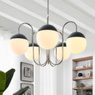 Modway - Stellar 5-Lumière Lustre - Nickel poli à l’opale-Auvent de plafond avec adaptateur pivotant