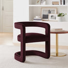 Modway - Winslow Tonneau Performance Velvet Chaise à manger - Mûrier-Tissu de velours Performance