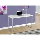Monarch Specialties - 7154 Bureau 48 po L - Blanc/Metal Argent-Fini sur tous les côtés avec un plateau facile à nettoyer, il peut être installé n'importe où dans une pièce pour créer un espace de travail fonctionnel dans un bureau à domicile ou une chambre d'étudiant.