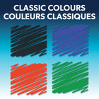 Quartet - Trousse de marqueurs effaçables à sec DryGuard, ens. de 6 pièces -Couleurs assorties :cette trousse comprend 4 marqueurs effaçables à sec de couleurs assorties :noir, bleu, rouge et vert
