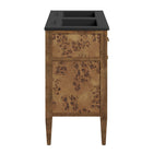 Modway - Elysian 48" Meuble de salle de bain à double lavabo - Noir brun-Construction en bois de manguier