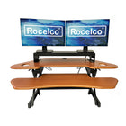 Rocelco - Support de bureau d'angle réglable assis/debout de 46 po avec support pour double écran - Teck-CADR prend en charge 40 livres