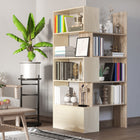 HOMCOM - Bibliothèque d’angle, séparateur de pièce gain de place pour bureau à domicile - chêne-Idéale pour le bureau, la chambre, le salon, la salle d'étude ou l'utilisation en dortoir 